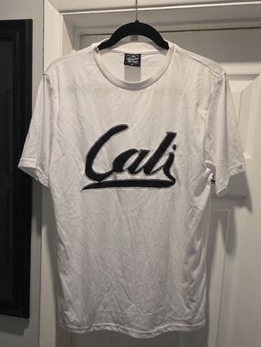 Original Deluxe White Tee with Black 'Cali' Script Logo